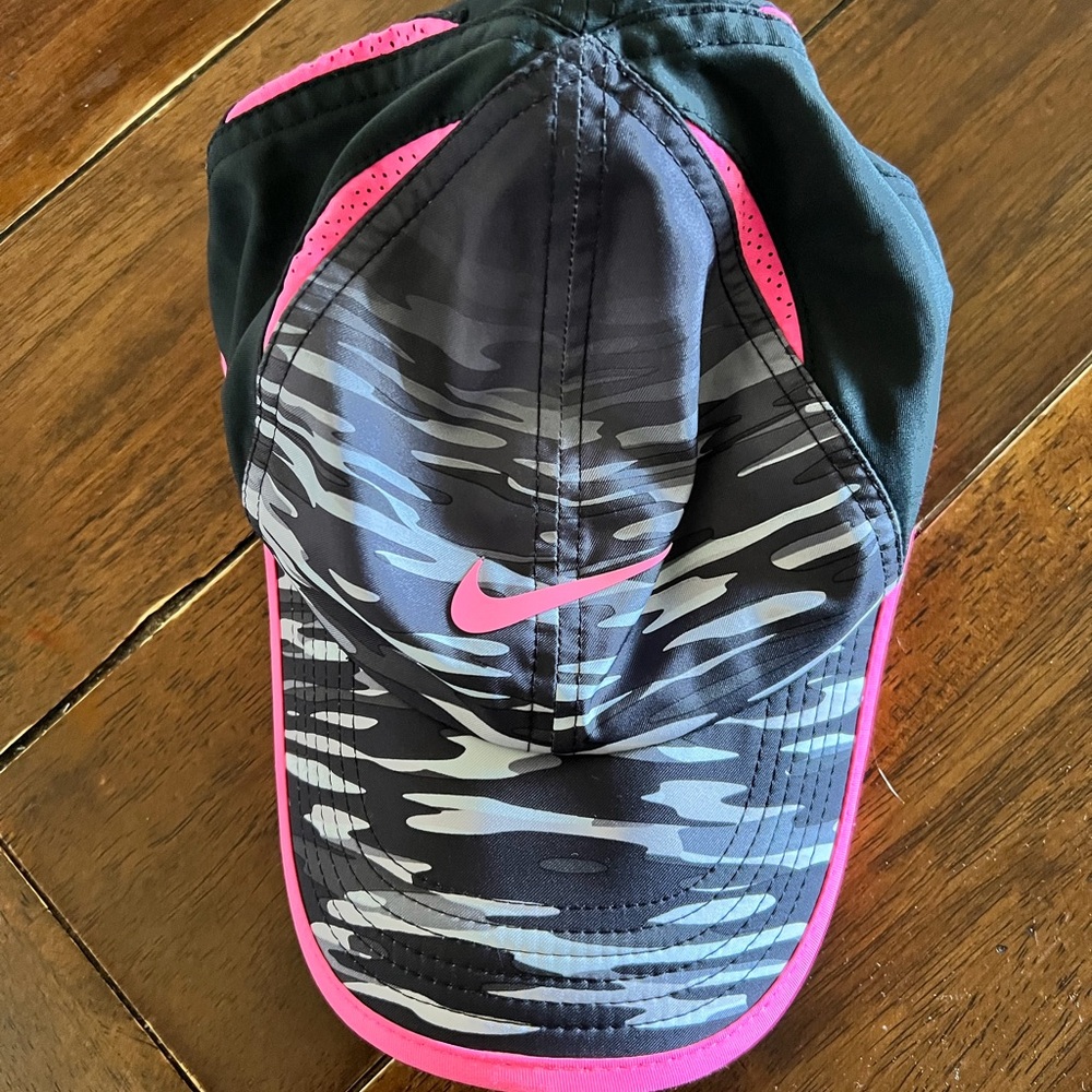 Nike Black and Pink Camouflage Hat